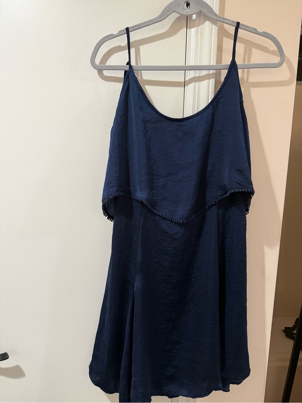 Listicle Navy Blue Spaghetti Strap Mini Dress